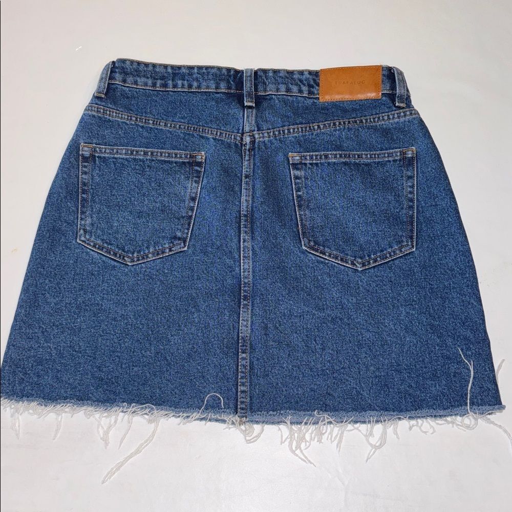 Zara Authentic Denim by TRF Raw Hem Skirt, Size Large - Picture 5 of 6